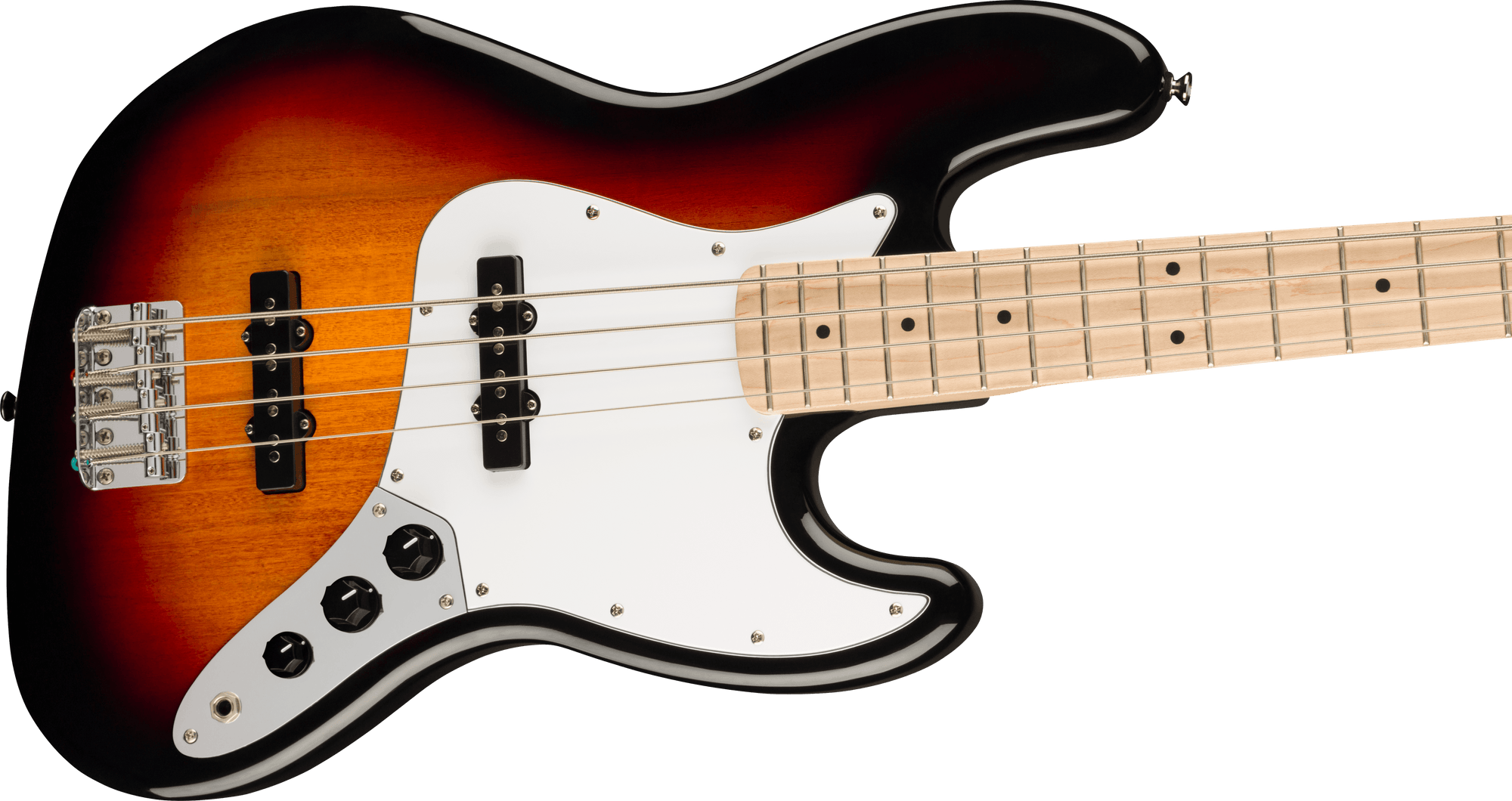 Affinity Series Jazz Bass, 3-Color Sunburst, Maple Fingerboard, White Pickguard