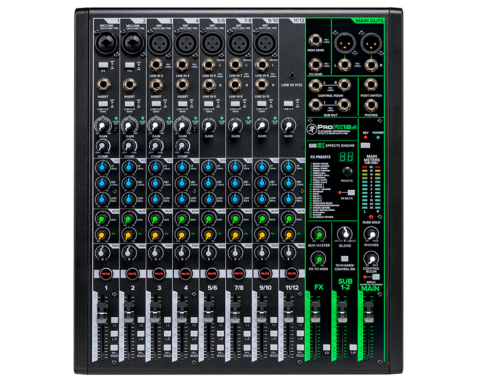 12 Channel Professional Effects Mixer with USB