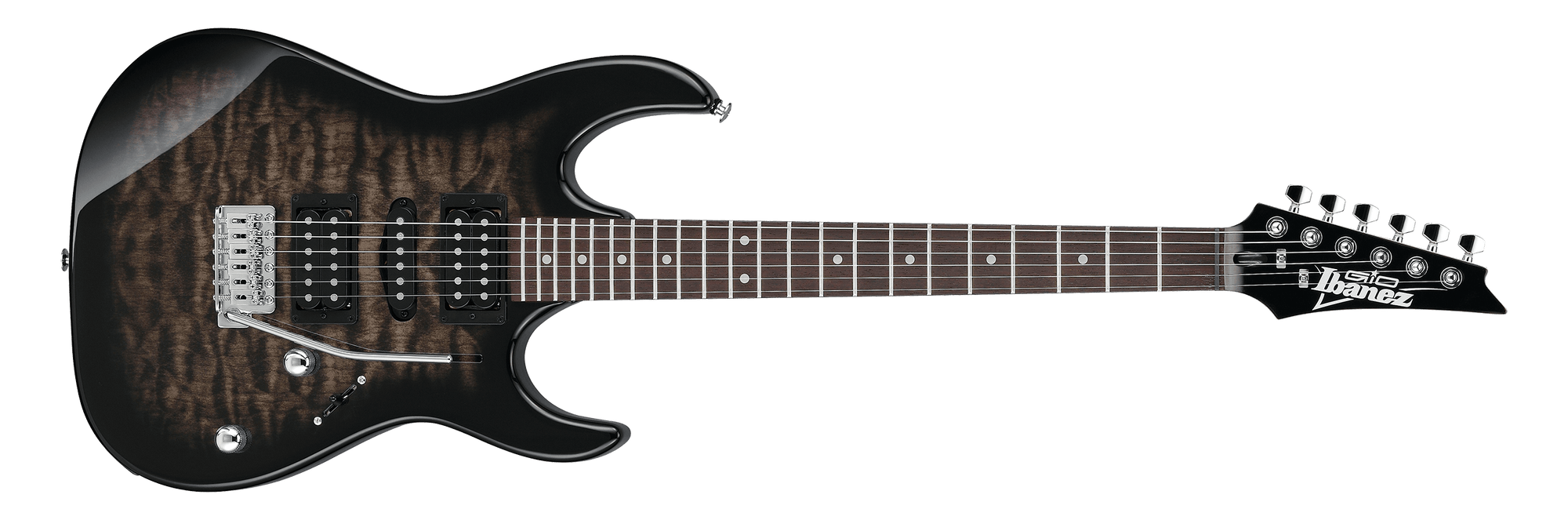 GRX70QA Electric Guitar, Transparent Black Sunburst
