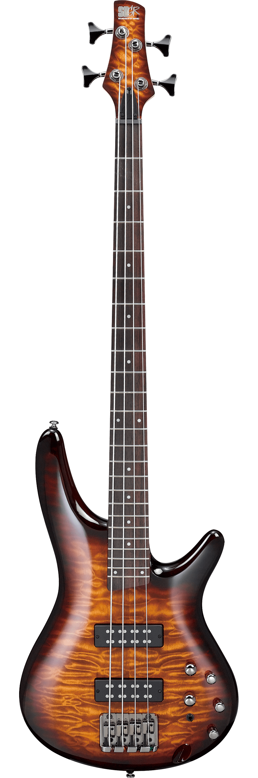 SR400EQMDEB Quilted Maple Electric Bass Guitar, Dragon Eye Burst