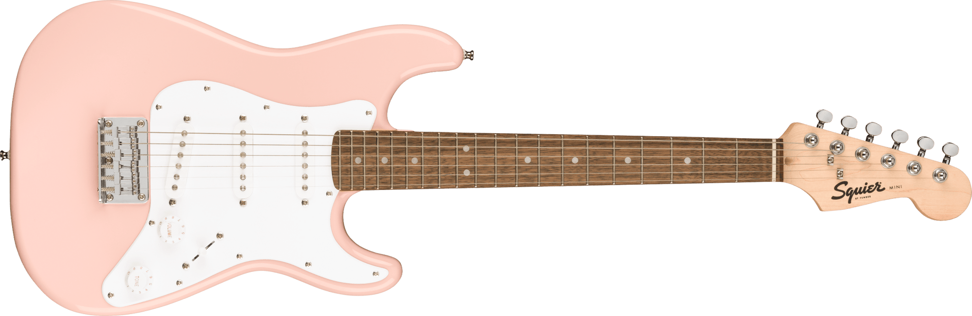 Mini Stratocaster, Laurel FB, Shell Pink