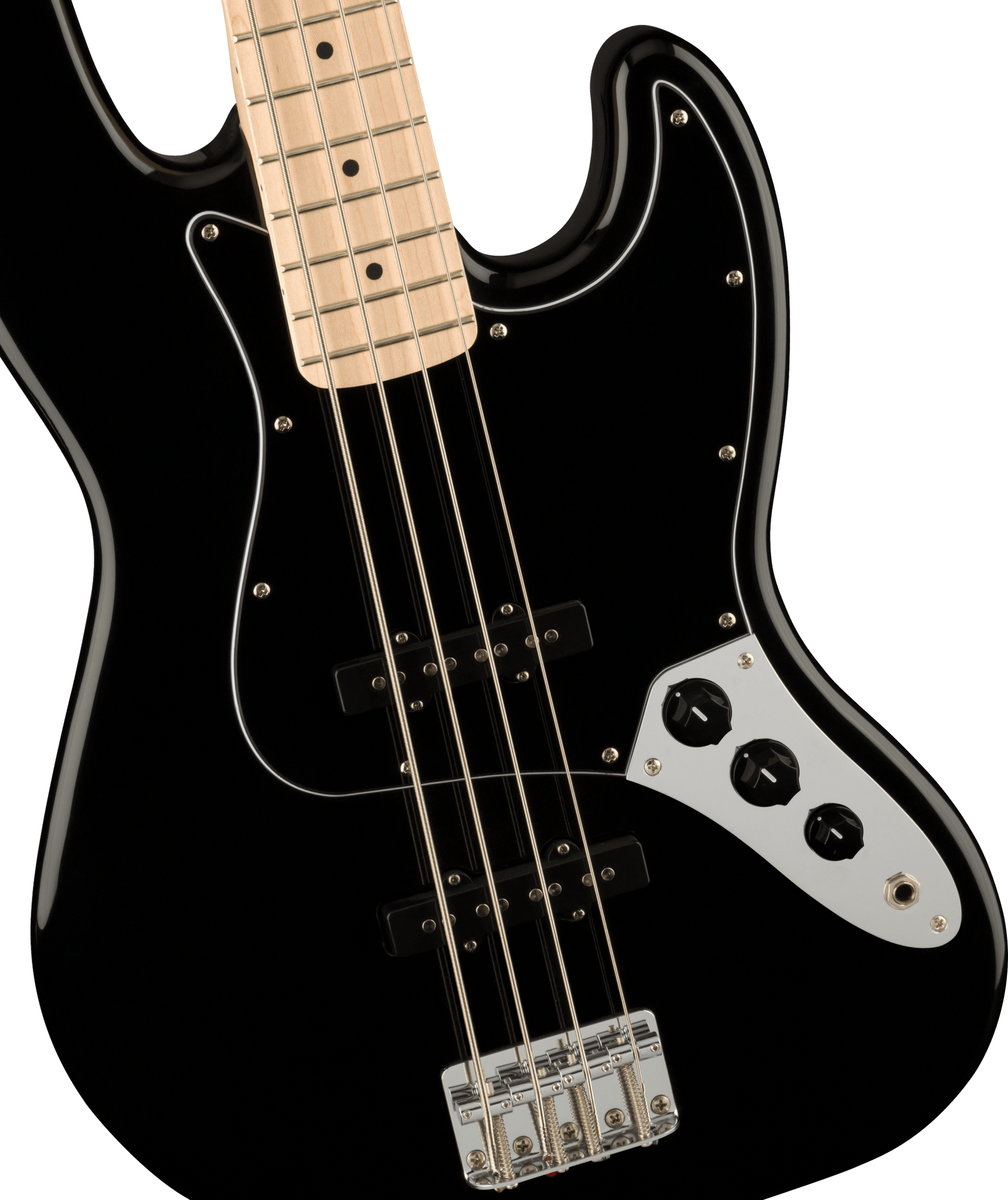 Affinity Series Jazz Bass, Black, Maple Fingerboard, Black Pickguard