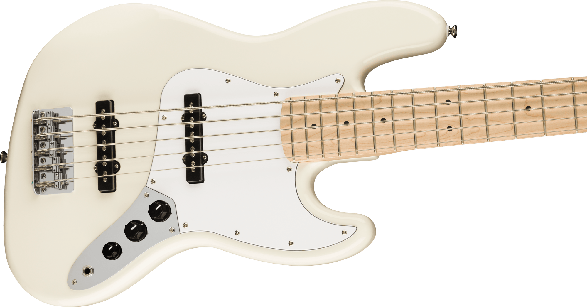 Affinity Series Jazz Bass V, Olympic White, Maple Fingerboard, White Pickguard