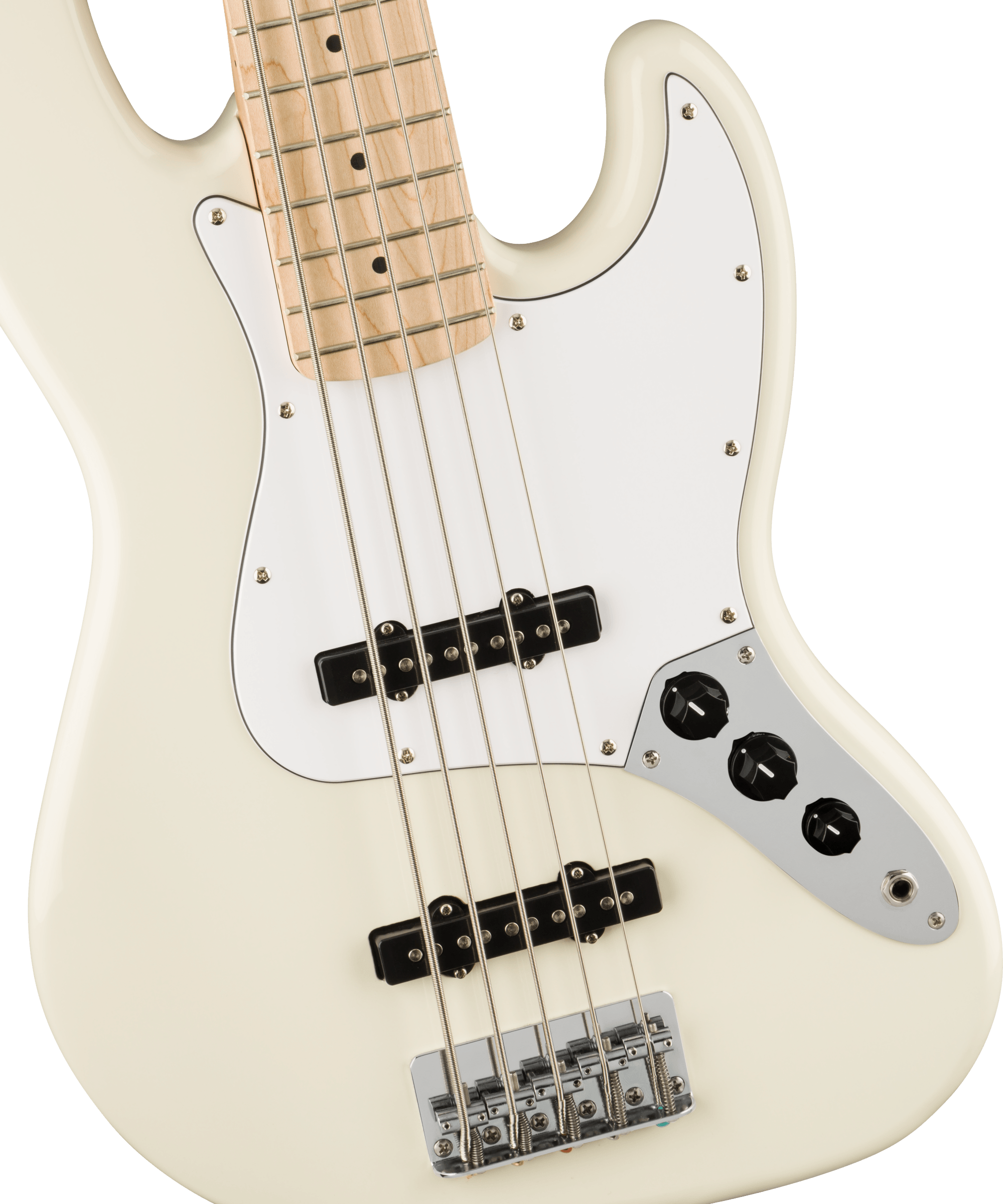 Affinity Series Jazz Bass V, Olympic White, Maple Fingerboard, White Pickguard