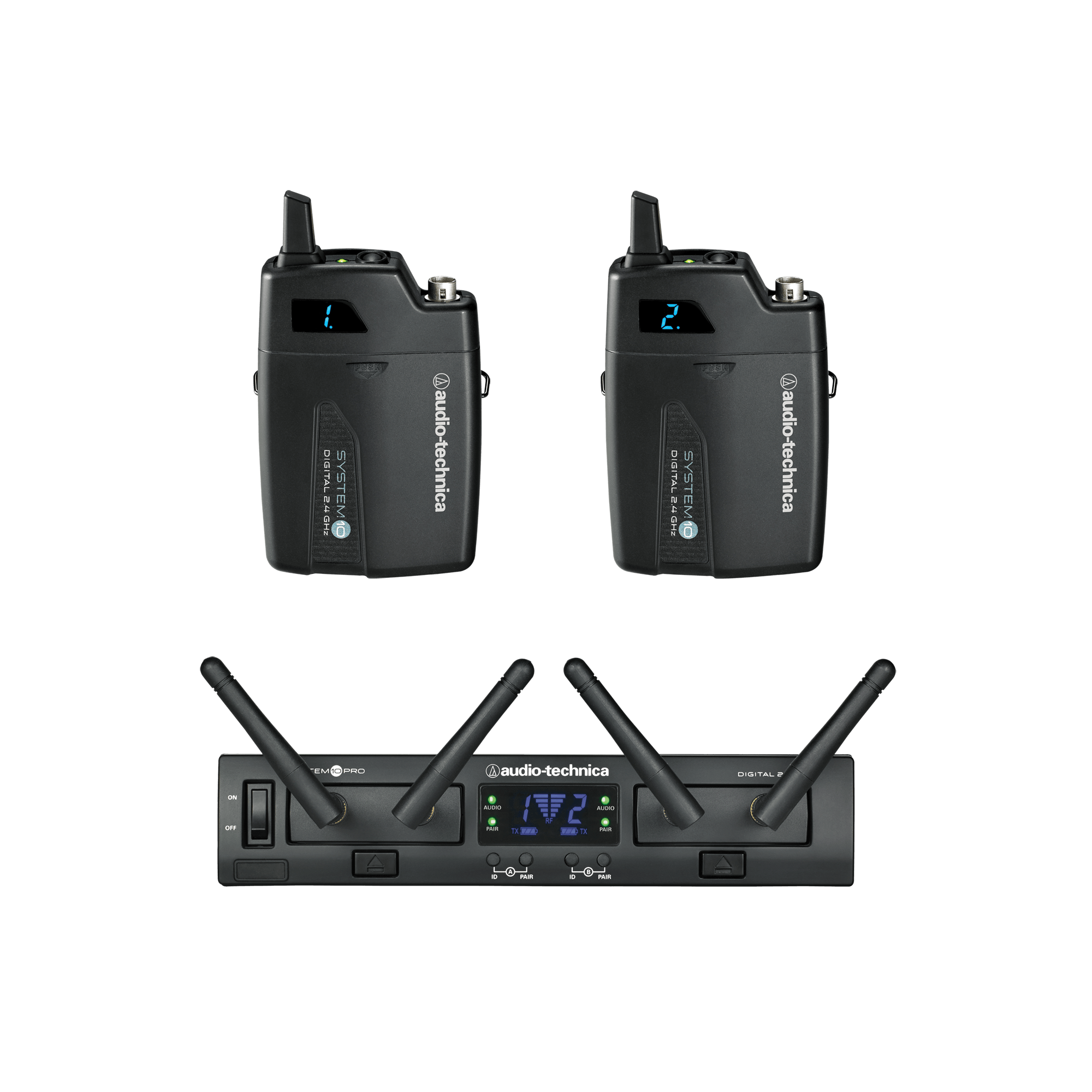 ATW1311 System 10 PRO Digital Wireless System includes: ATW-RC13 rack-mount receiver chassis, ATW-RU