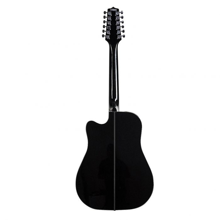 12-String Dreadnought with cutaway, solid spruce top, sapele back and sides, black finish, chrome