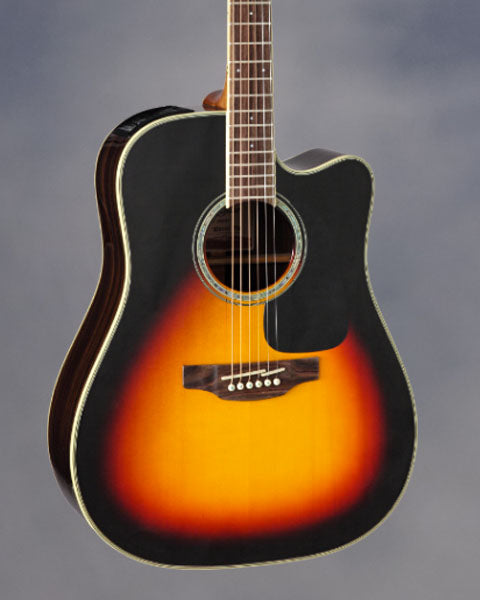 Takamine Dreadnought Acoustic Electric with Cutaway, Solid Spruce Top, Brown Sunburst