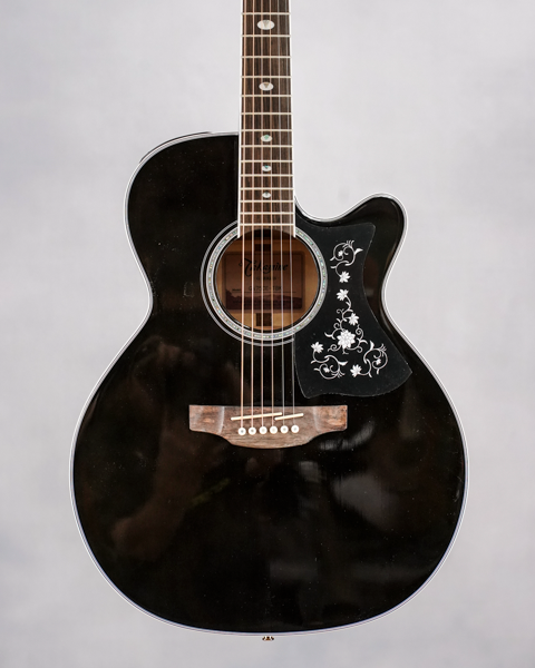 GN75CETBK NEX Acoustic Guitar with Cutaway, Solid Spruce Top, Trans Black