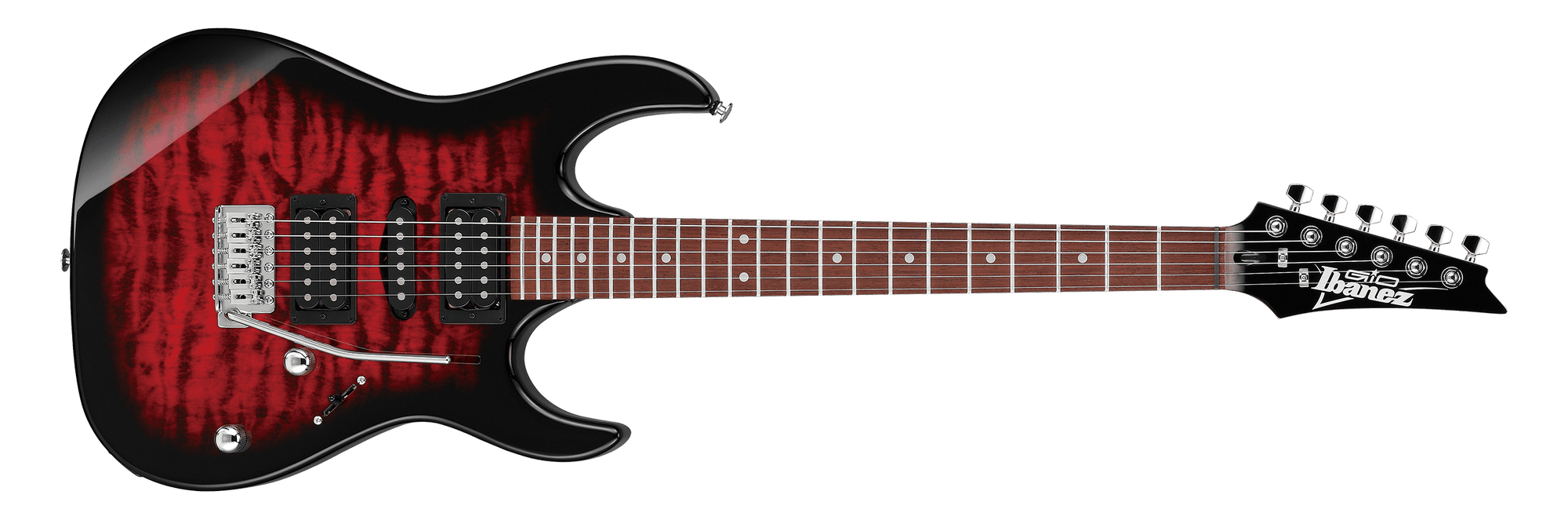 GRX70QATRB Electric Guitar, Transparent Red Burst