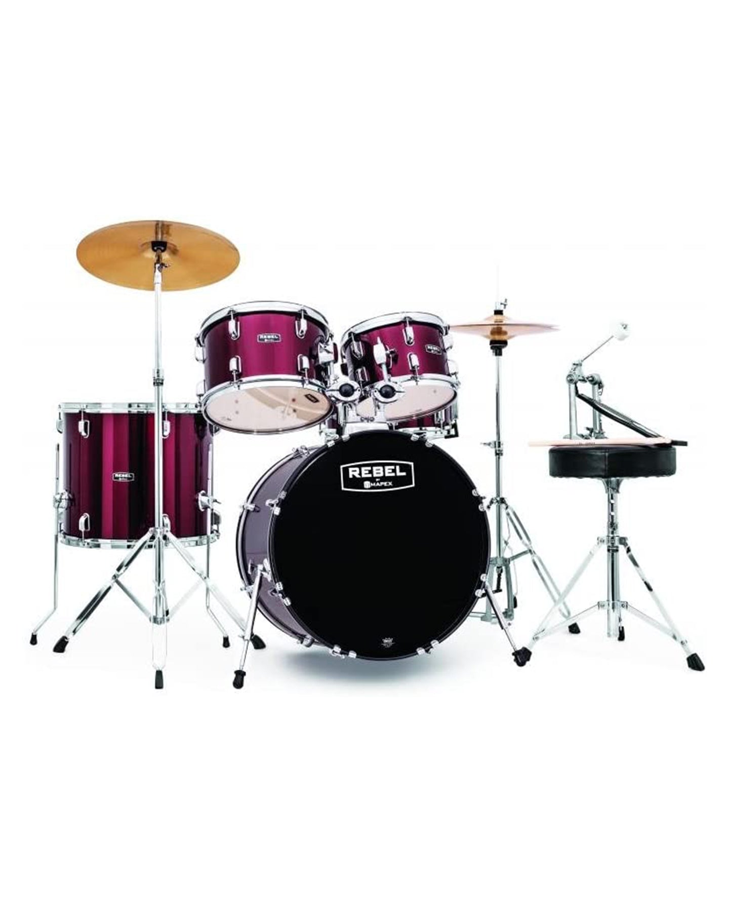 RB5044FTCDR Mapex Rebel 5pc 20" Bass, Burg.