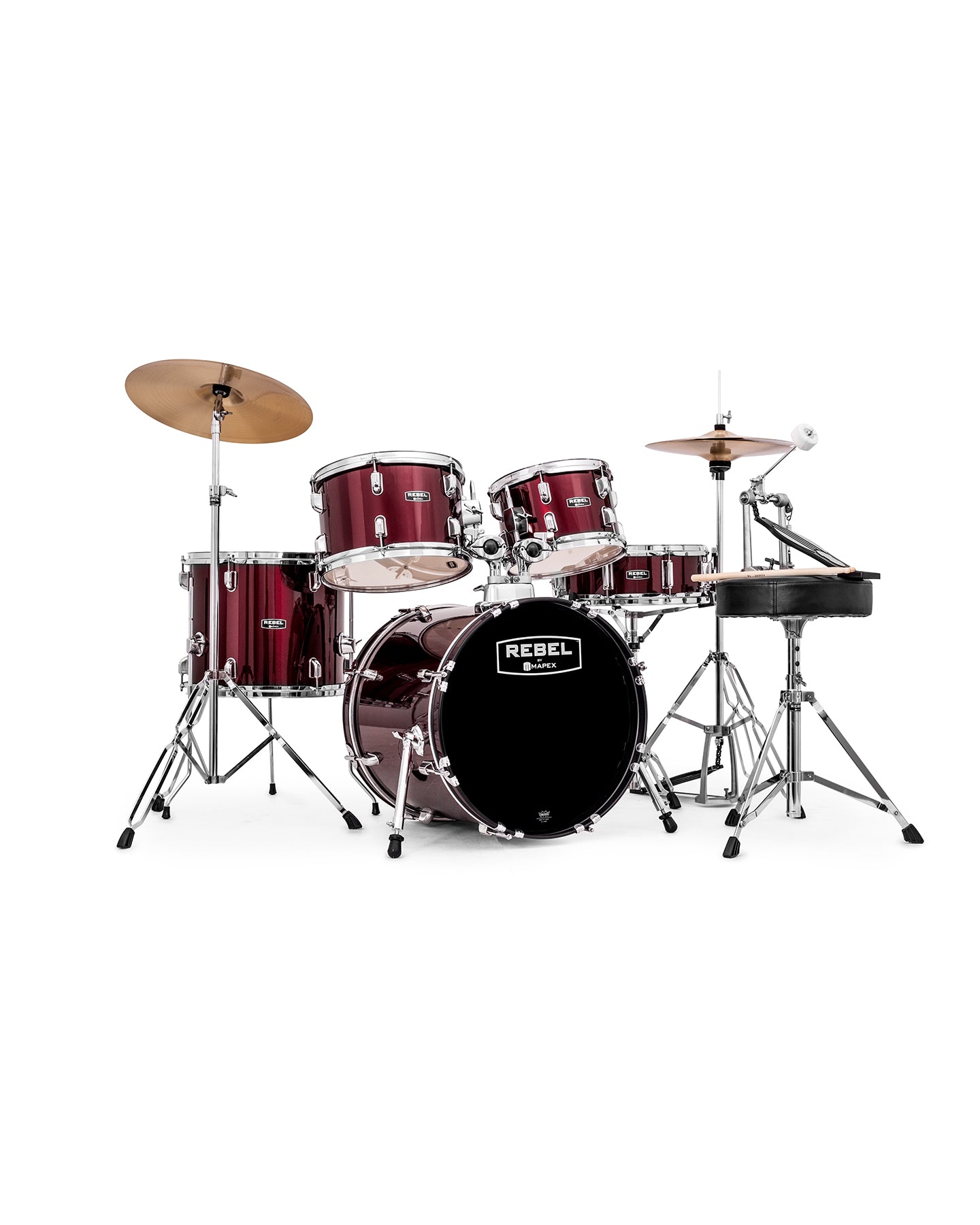 RB5294FTCDR Mapex Rebel 5pc 22" Bass, Burg.