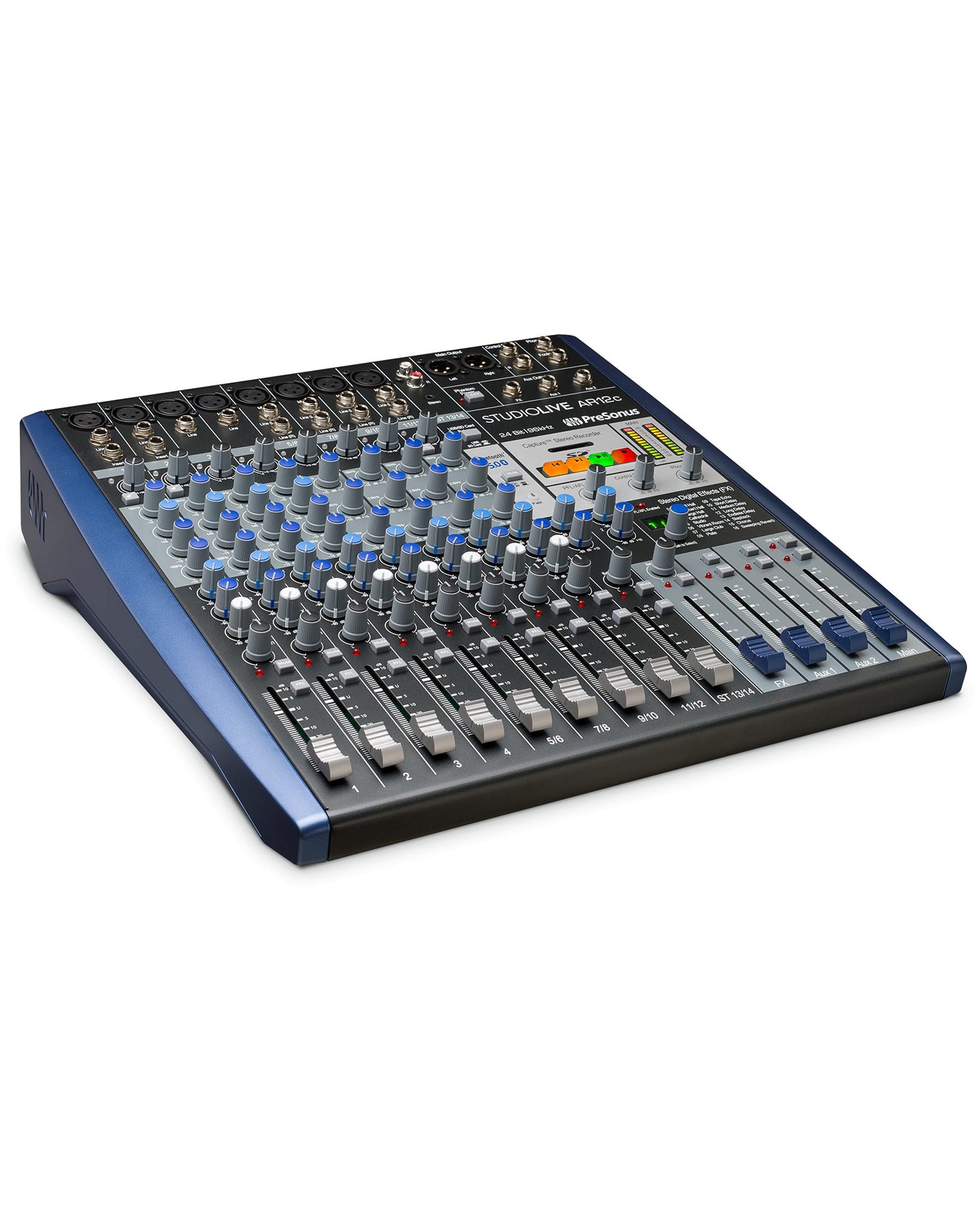 12-Channel USB-C Compatible Hybrid Digital/Analog Mixer, Stereo SD Recorder