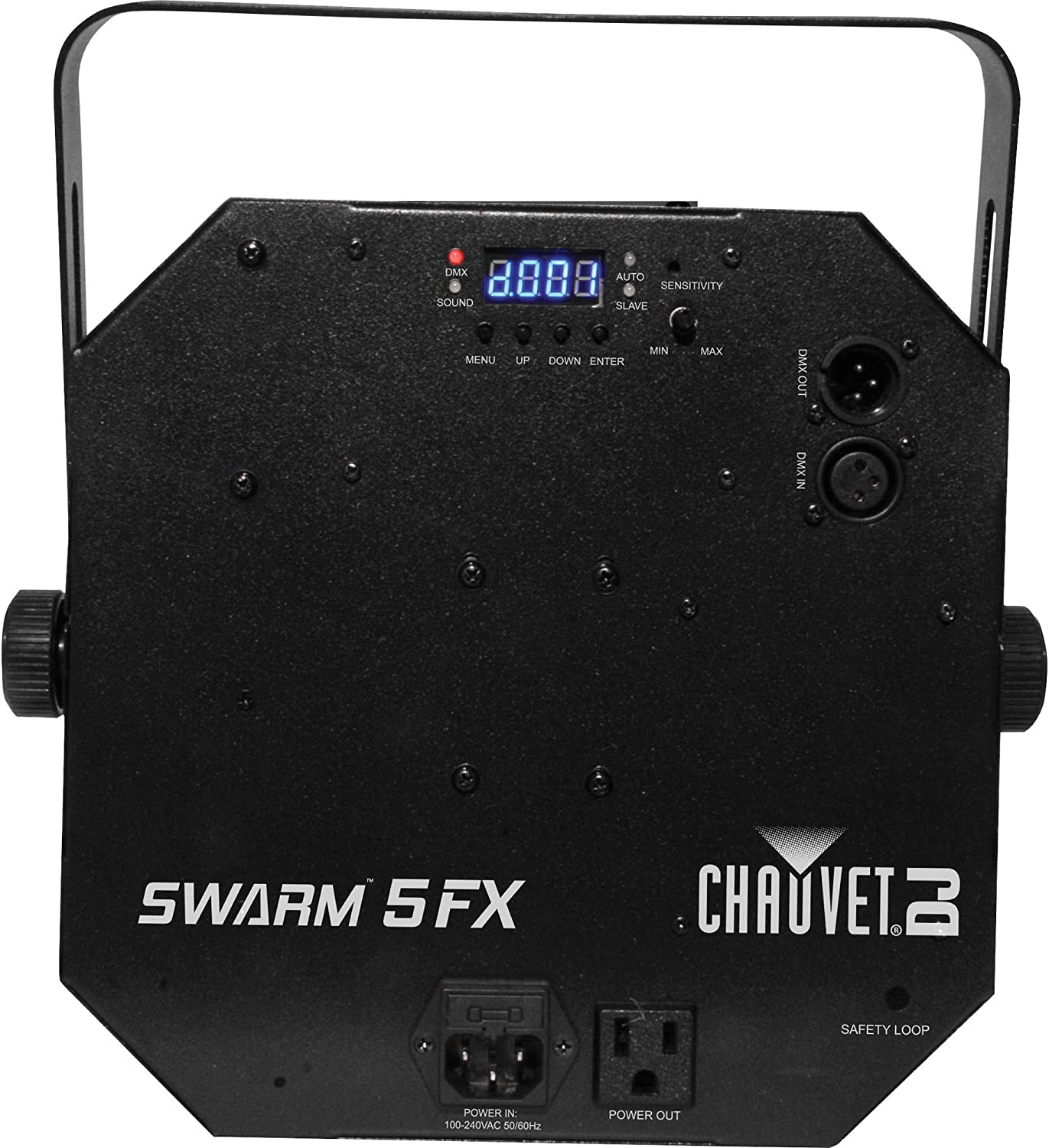 SWARM5 FX RGBAW Rotating Derby w/ Strobe and Laser