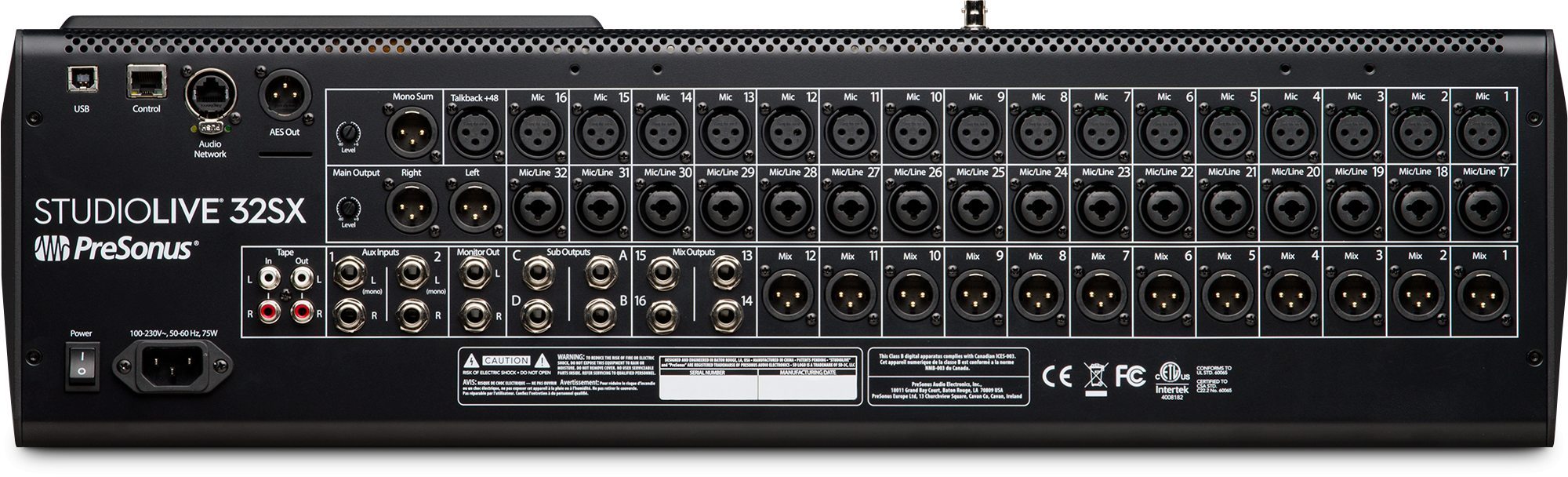 32-Channel Digital Console/Interface, 32 Faders